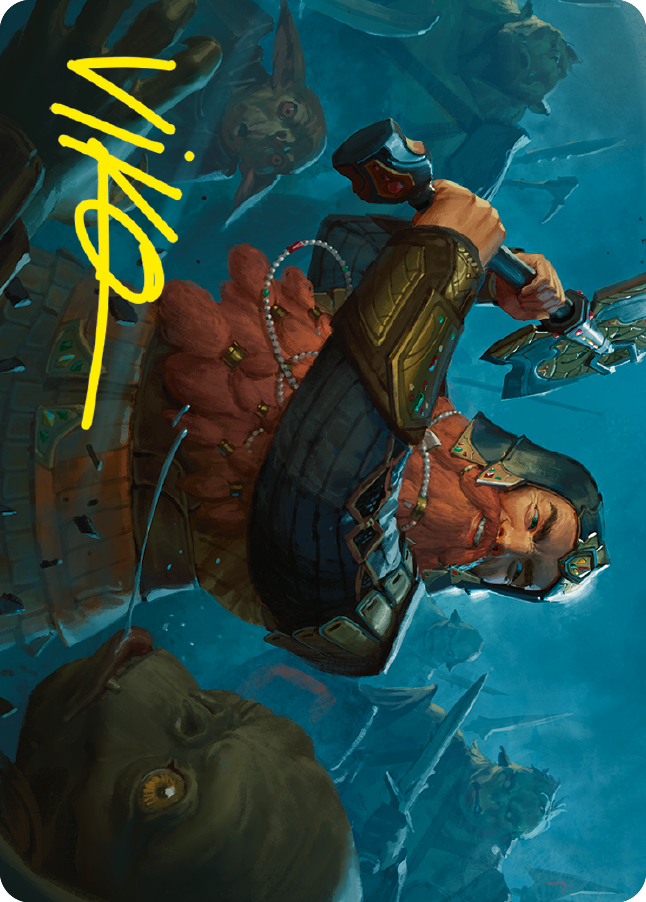 {A} Gimli, Counter of Kills Art Card (10/81) (Gold-Stamped Signature) [The Lord of the Rings: Tales of Middle-earth Art Series][GS ALTR 010]