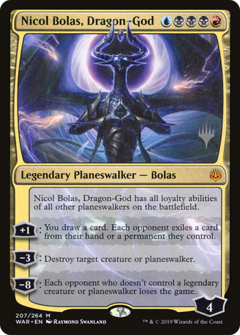 {R} Nicol Bolas, Dragon-God (Promo Pack) [War of the Spark Promos][PP WAR 207]