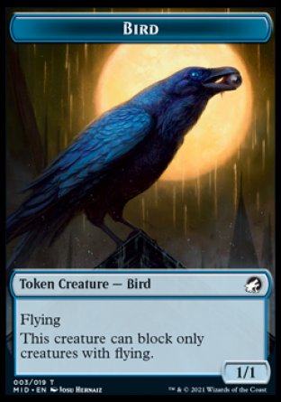 {T} Bird Token [Innistrad: Midnight Hunt Tokens][TMID 003]