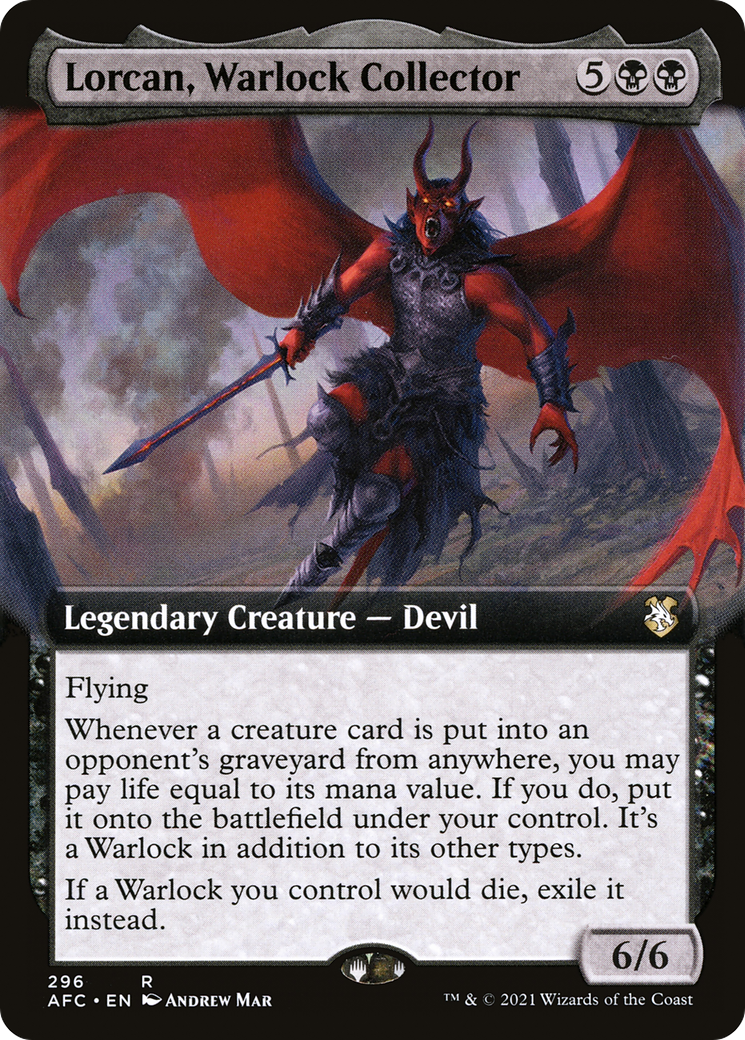 {R} Lorcan, Warlock Collector (Extended Art) [Dungeons & Dragons: Adventures in the Forgotten Realms Commander][AFC 296]