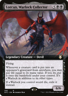 {R} Lorcan, Warlock Collector (Extended Art) [Dungeons & Dragons: Adventures in the Forgotten Realms Commander][AFC 296]