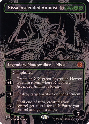 {R} Nissa, Ascended Animist (Oil Slick Raised Foil) [Phyrexia: All Will Be One][ONE 362]
