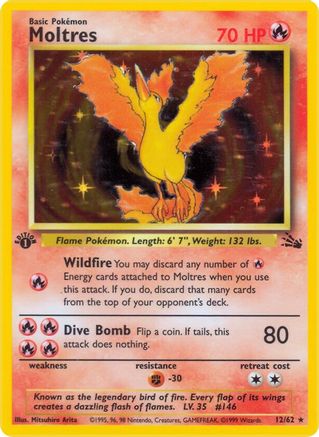 [PKM] Moltres (12/62) [Fossil 1st Edition]