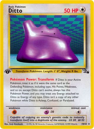 [PKM] Ditto (18/62) [Fossil 1st Edition]