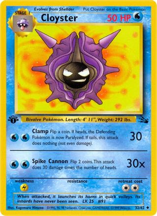 [PKM] Cloyster (32/62) [Fossil 1st Edition]