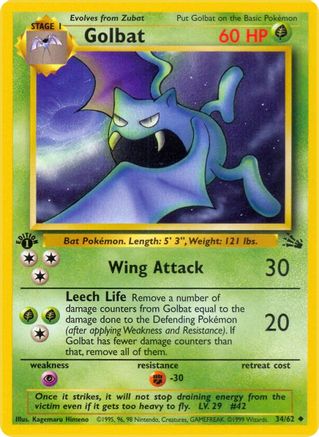 [PKM] Golbat (34/62) [Fossil 1st Edition]