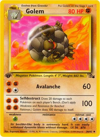 [PKM] Golem (36/62) [Fossil 1st Edition]