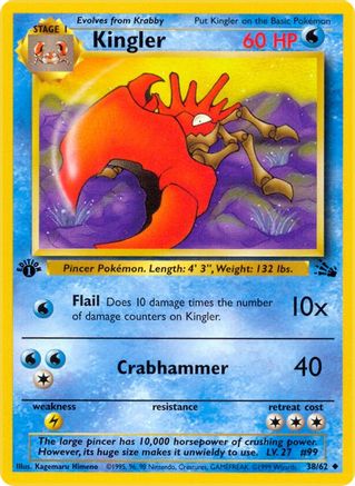 [PKM] Kingler (38/62) [Fossil 1st Edition]