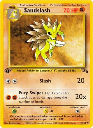 [PKM] Sandslash (41/62) [Fossil 1st Edition]