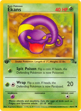 [PKM] Ekans (46/62) [Fossil 1st Edition]