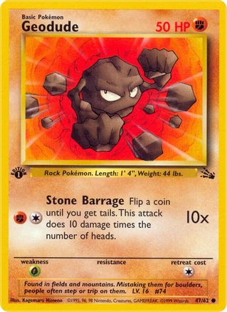 [PKM] Geodude (47/62) [Fossil 1st Edition]