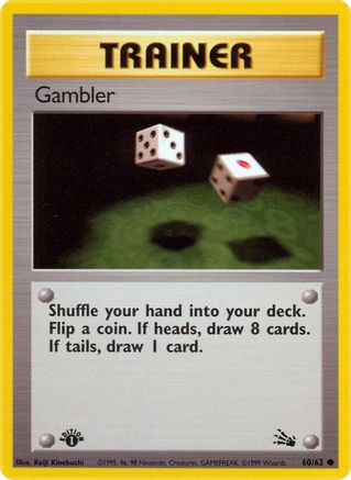 [PKM] Gambler (60/62) [Fossil 1st Edition]