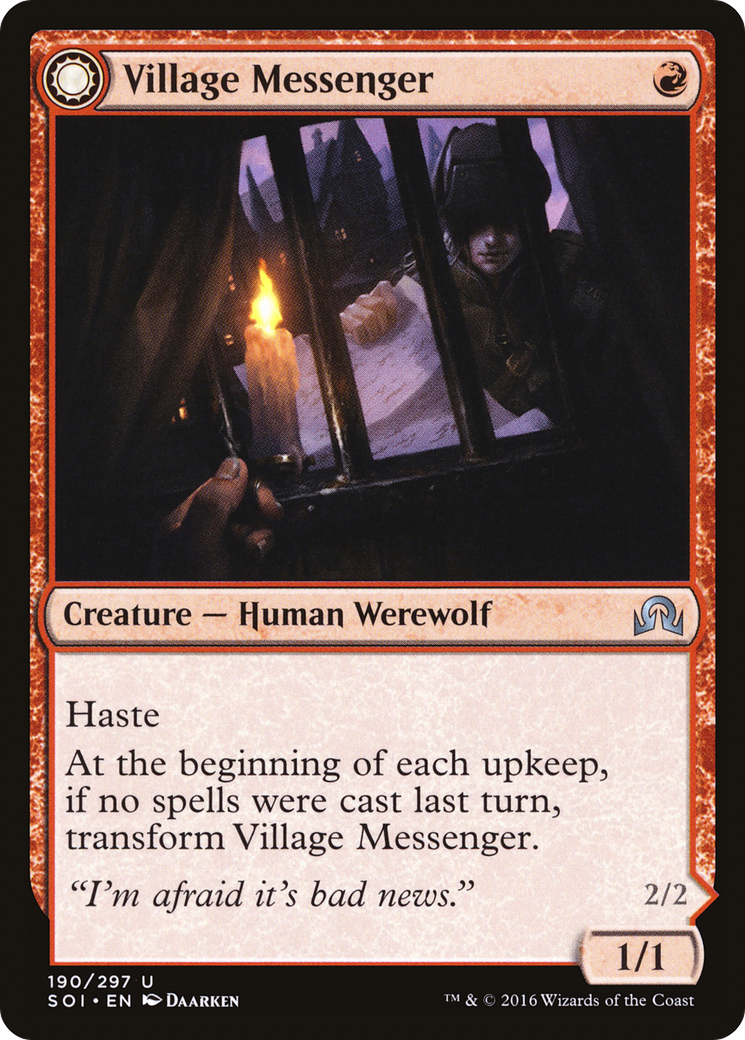 {C} Village Messenger // Moonrise Intruder [Shadows over Innistrad][SOI 190]