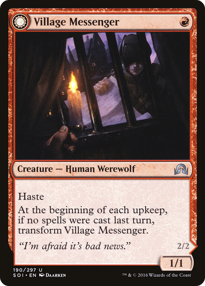 {C} Village Messenger // Moonrise Intruder [Shadows over Innistrad][SOI 190]