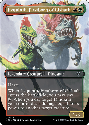{@C} Itzquinth, Firstborn of Gishath (Borderless) [The Lost Caverns of Ixalan][LCI 331]