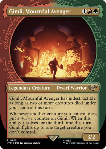 {R} Gimli, Mournful Avenger (Showcase) (Surge Foil) [The Lord of the Rings: Tales of Middle-Earth][LTR 815]