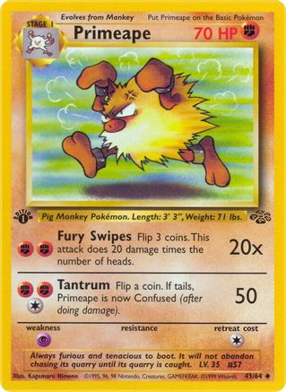 [PKM] Primeape (43/64) [Jungle 1st Edition]