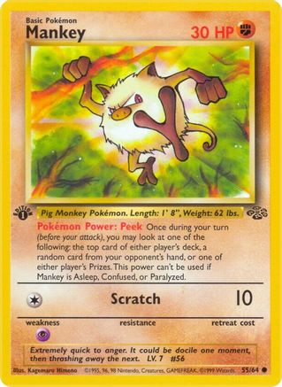 [PKM] Mankey (55/64) [Jungle 1st Edition]