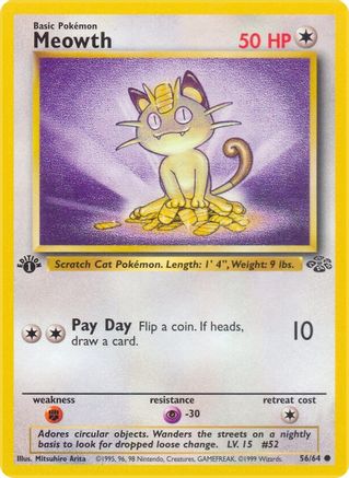 [PKM] Meowth (56/64) [Jungle 1st Edition]