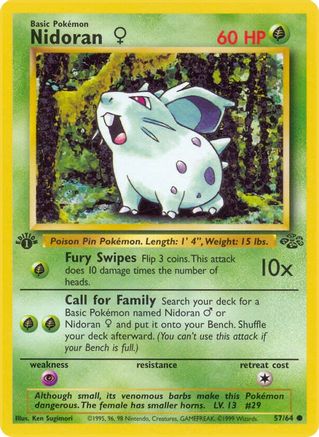 [PKM] Nidoran (57/64) (Female) [Jungle 1st Edition]