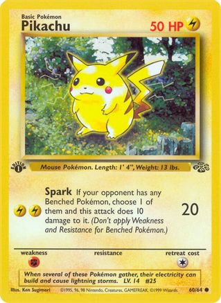 [PKM] Pikachu (60/64) [Jungle 1st Edition]