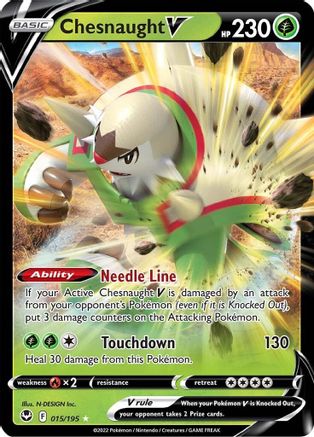 [PKM] Chesnaught V (015/195) [Sword & Shield: Silver Tempest]