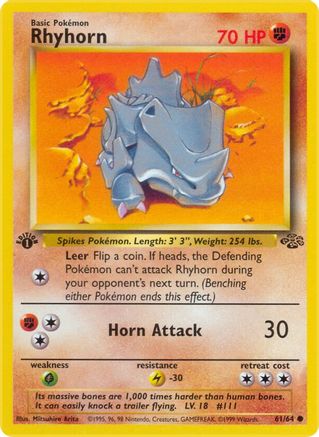 [PKM] Rhyhorn (61/64) [Jungle 1st Edition]