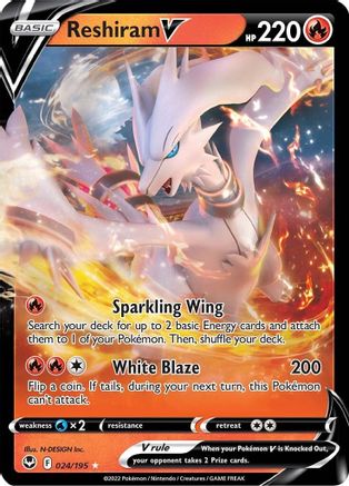 [PKM] Reshiram V (024/195) [Sword & Shield: Silver Tempest]