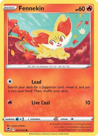 [PKM] Fennekin (025/195) [Sword & Shield: Silver Tempest]