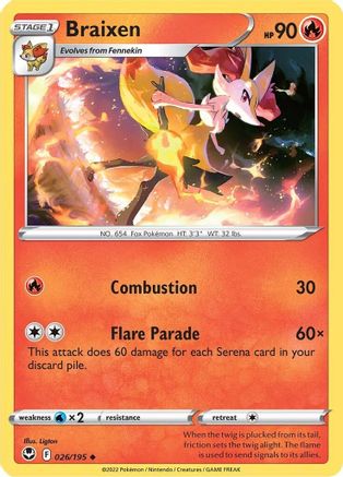 [PKM-C] Braixen (026/195) [Sword & Shield: Silver Tempest]