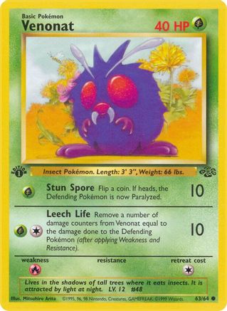 [PKM] Venonat (63/64) [Jungle 1st Edition]