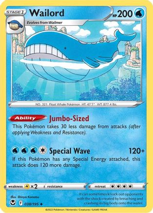 [PKM-C] Wailord (038/195) [Sword & Shield: Silver Tempest]