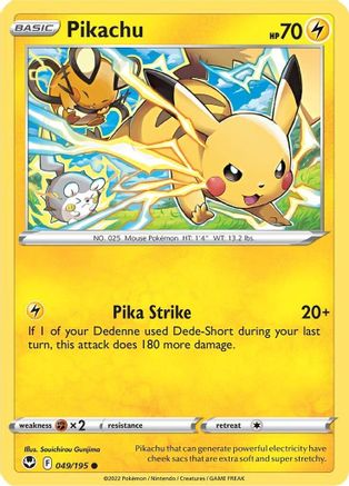 [PKM] Pikachu (049/195) [Sword & Shield: Silver Tempest]