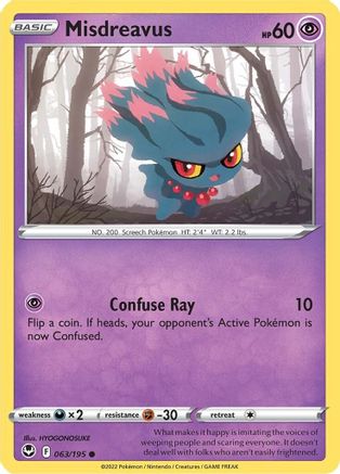 [PKM-C] Misdreavus (063/195) [Sword & Shield: Silver Tempest]