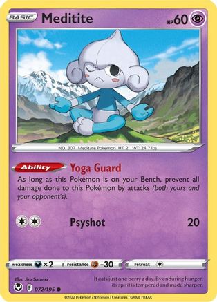[PKM] Meditite (072/195) [Sword & Shield: Silver Tempest]