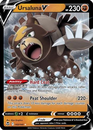 [PKM] Ursaluna V (102/195) [Sword & Shield: Silver Tempest]