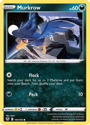 [PKM-C] Murkrow (106/195) [Sword & Shield: Silver Tempest]
