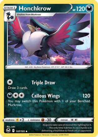 [PKM] Honchkrow (107/195) [Sword & Shield: Silver Tempest]