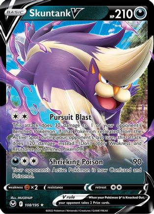 [PKM] Skuntank V (108/195) [Sword & Shield: Silver Tempest]