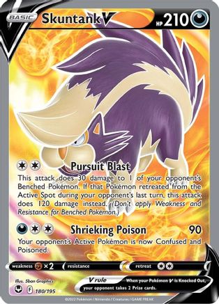 [PKM] Skuntank V (180/195) [Sword & Shield: Silver Tempest]
