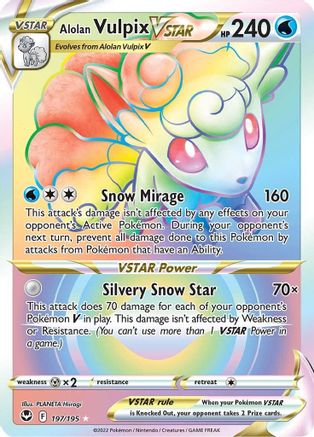 [PKM] Alolan Vulpix VSTAR (197/195) [Sword & Shield: Silver Tempest]