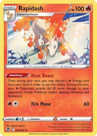 [PKM-R] Rapidash (022/195) (Theme Deck Exclusive) [Sword & Shield: Silver Tempest]