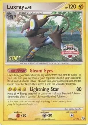 [PKM] Luxray (7/130) (National Championships) (Staff) [Diamond & Pearl: Base Set]