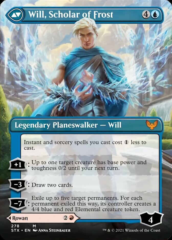 {R} Rowan, Scholar of Sparks // Will, Scholar of Frost (Borderless) [Strixhaven: School of Mages][STX 278]