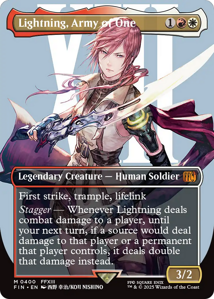 {@R} Lightning, Army of One (Borderless) (0400) [FINAL FANTASY][FIN 400]