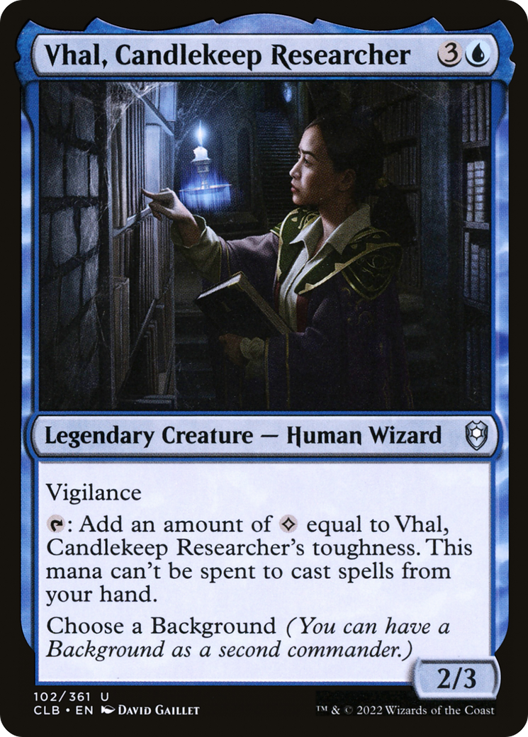 {C} Vhal, Candlekeep Researcher [Commander Legends: Battle for Baldur's Gate][CLB 102]