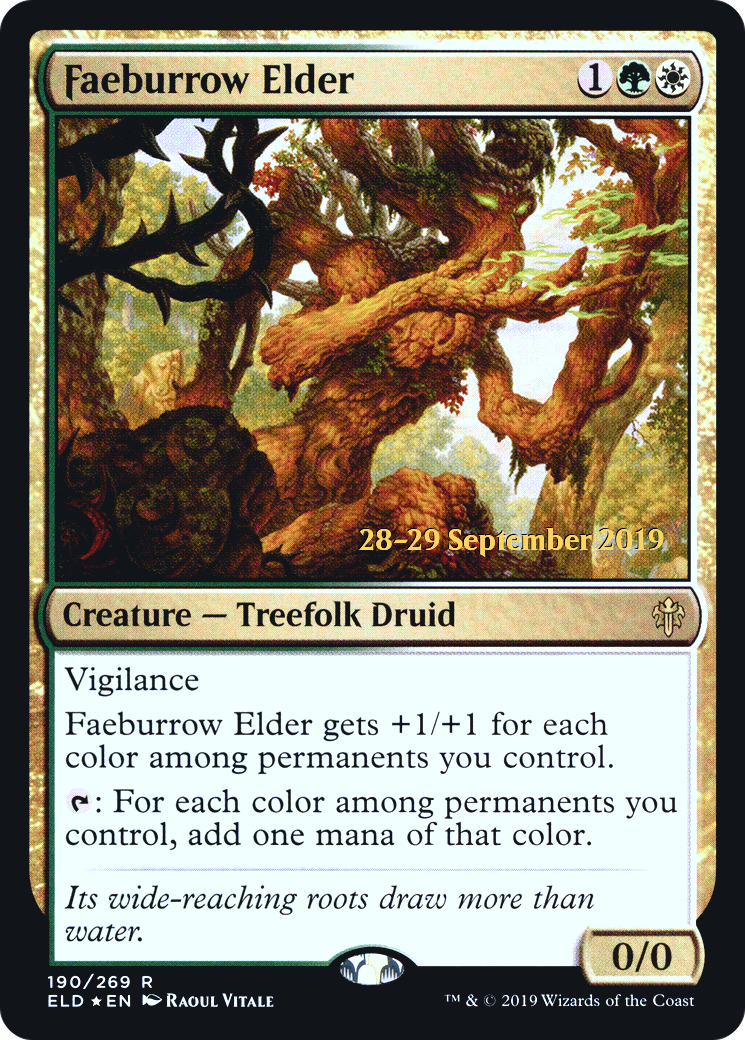 {R} Faeburrow Elder [Throne of Eldraine Prerelease Promos][PR ELD 190]