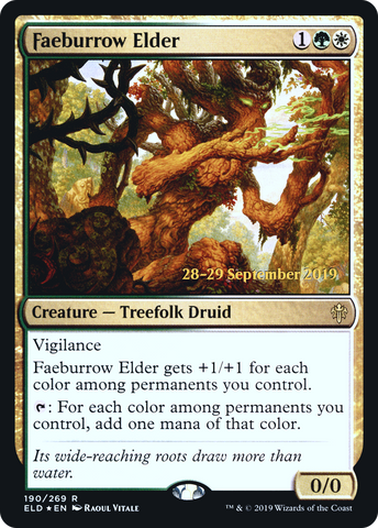 {R} Faeburrow Elder [Throne of Eldraine Prerelease Promos][PR ELD 190]