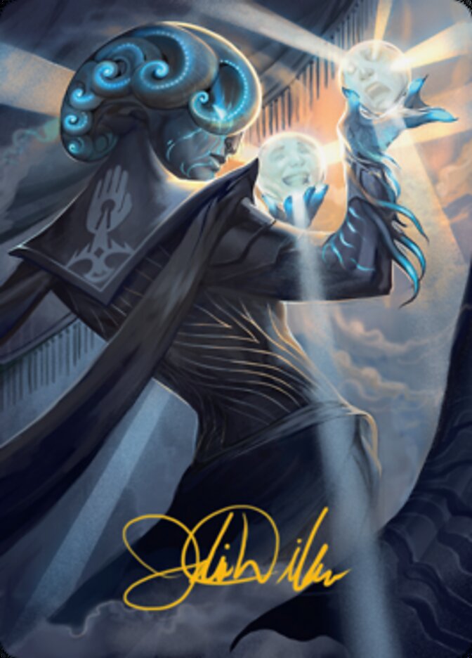 {A} Queza, Augur of Agonies Art Card (Gold-Stamped Signature) [Streets of New Capenna Art Series][GS ASNC 075]