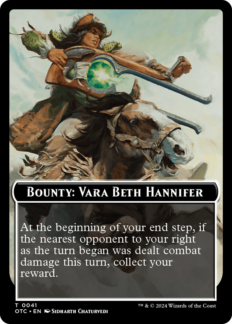 {T} Bounty: Vara Beth Hannifer // Bounty Rules Double-Sided Token [Outlaws of Thunder Junction Commander Tokens][TOTC 041]